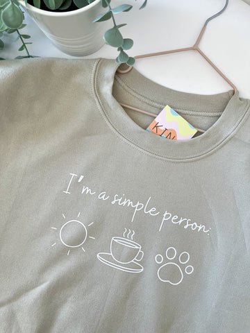 I´M A SIMPLE PERSON - SUDADERA - KINADOGS